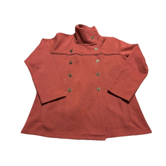 Soft Surroundings Jackets & Blazers - Soft Surroundings Women's Double Breasted Cotton Blend Dusty Red Jacket Sz Large